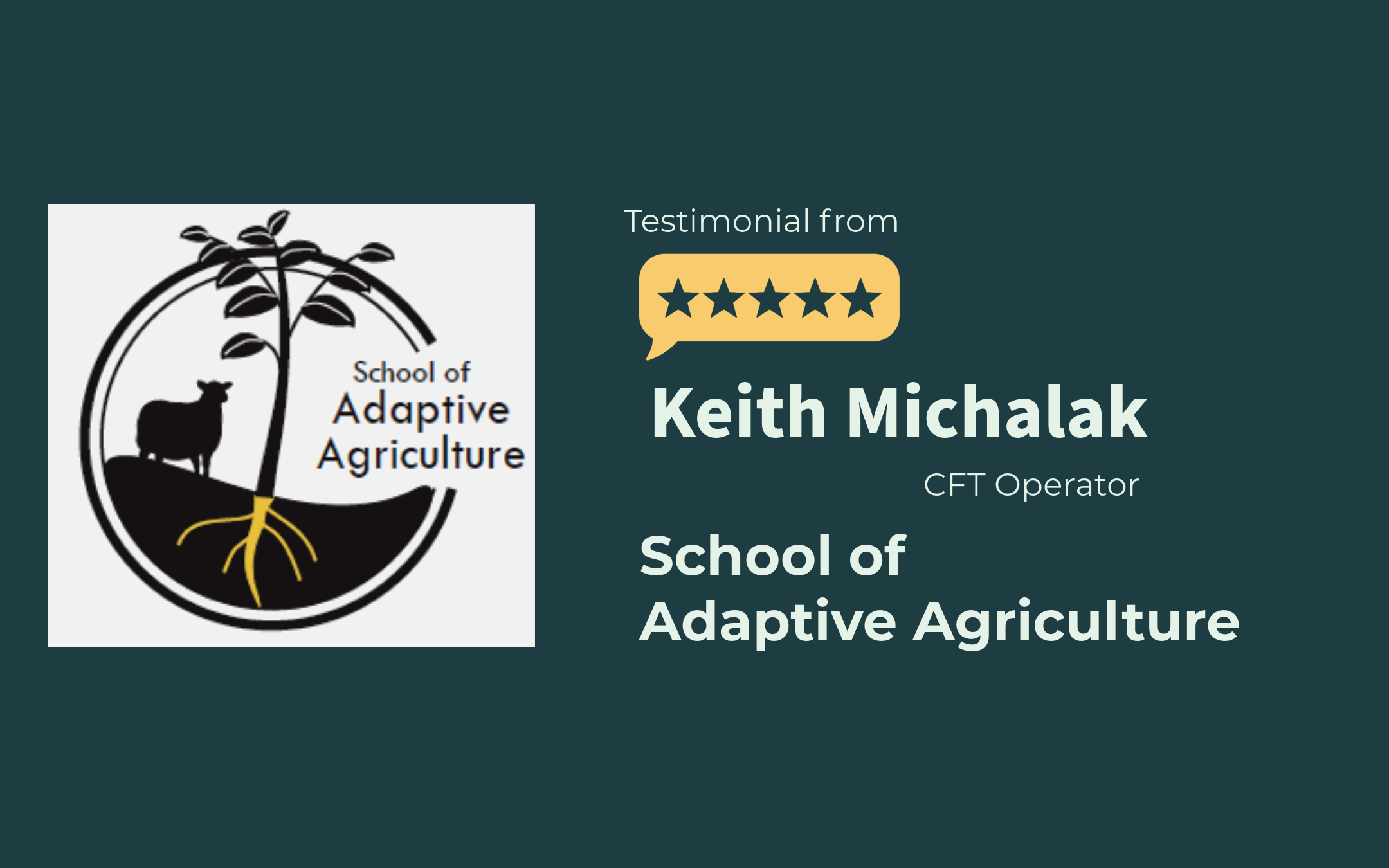 Testimonial of Keith Michalak with School of Adaptive Agriculture